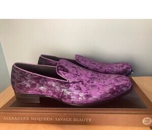 Stacy Adams Purple Metallic Textured Loafers Dries Men's 8.5 / Womens 10.5
